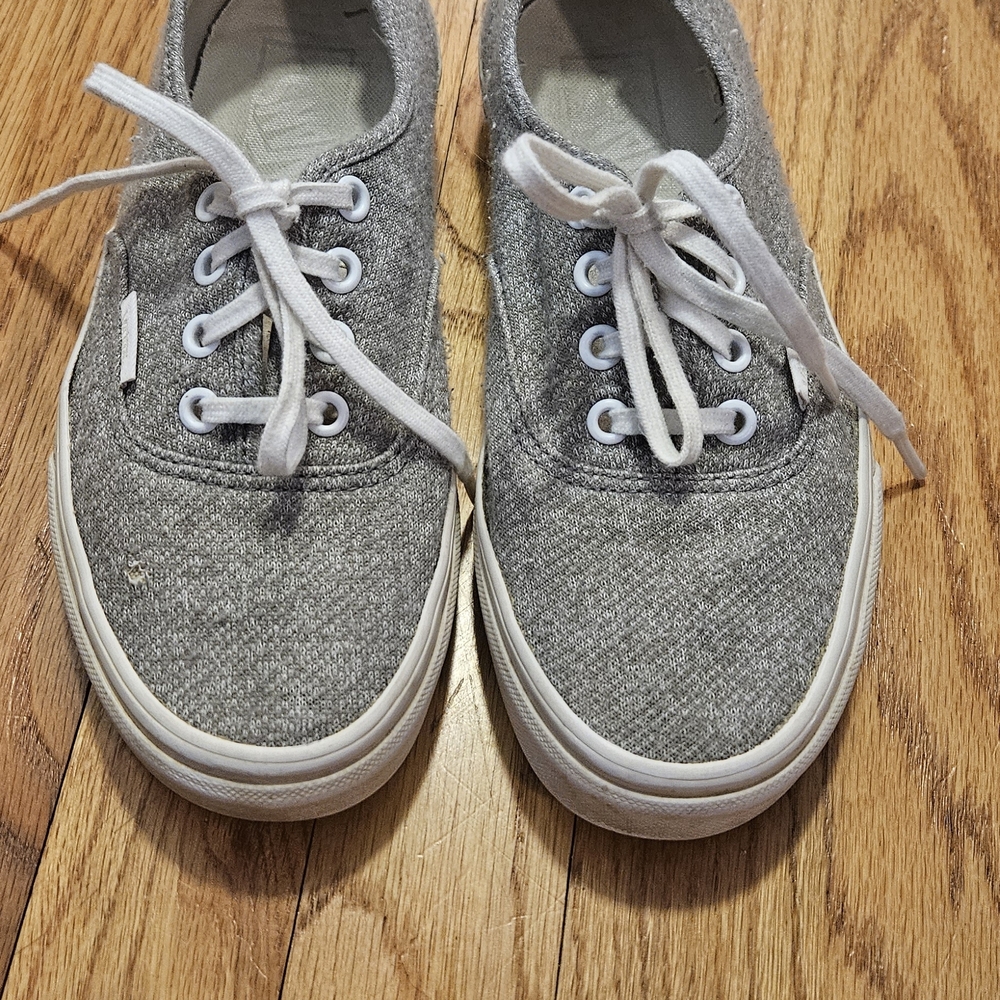 VANS Authentic Lace-Up Sneakers - Grey Size 6.5